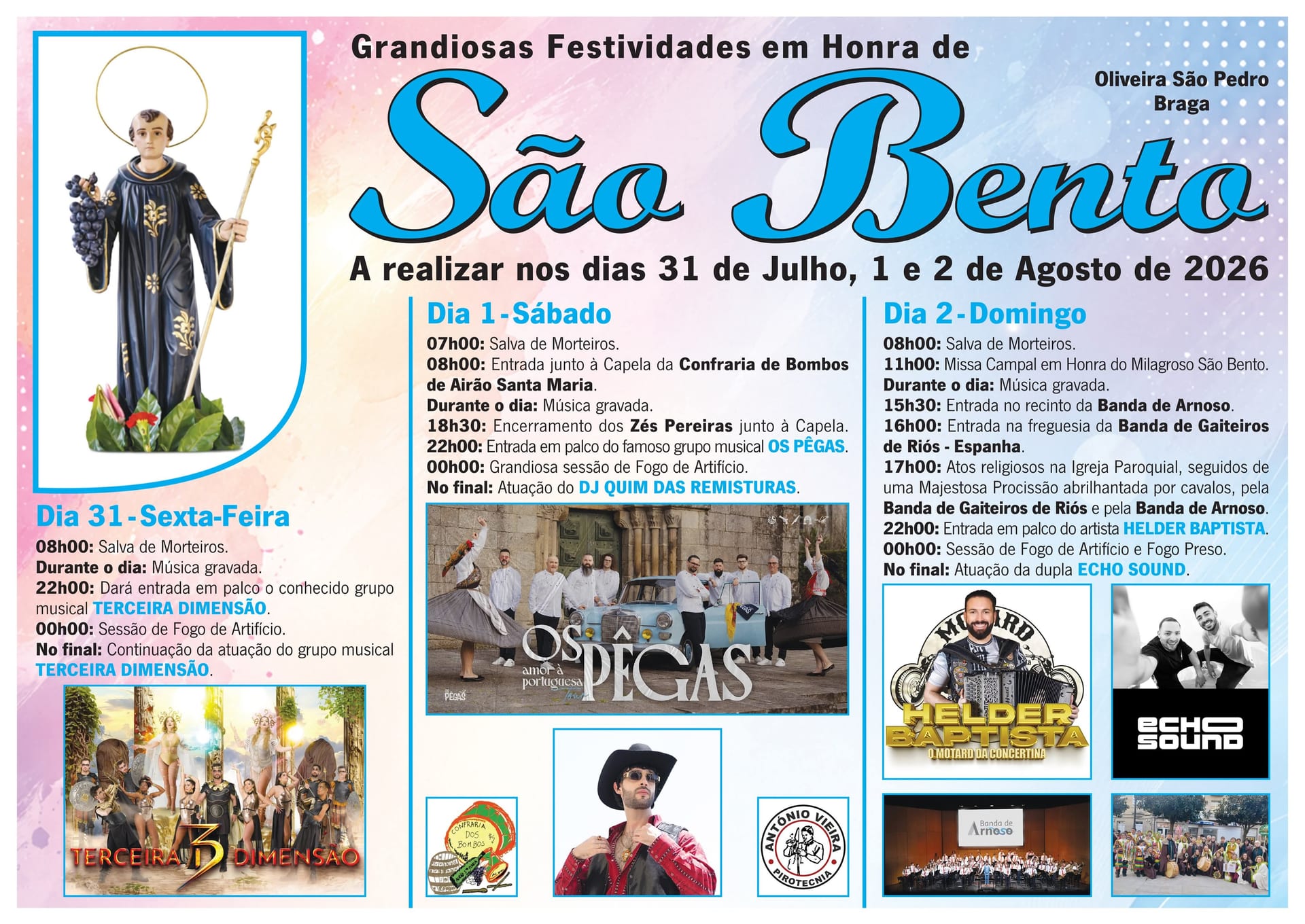 Cartaz de Grandiosas Festividades em Honra de São Bento
