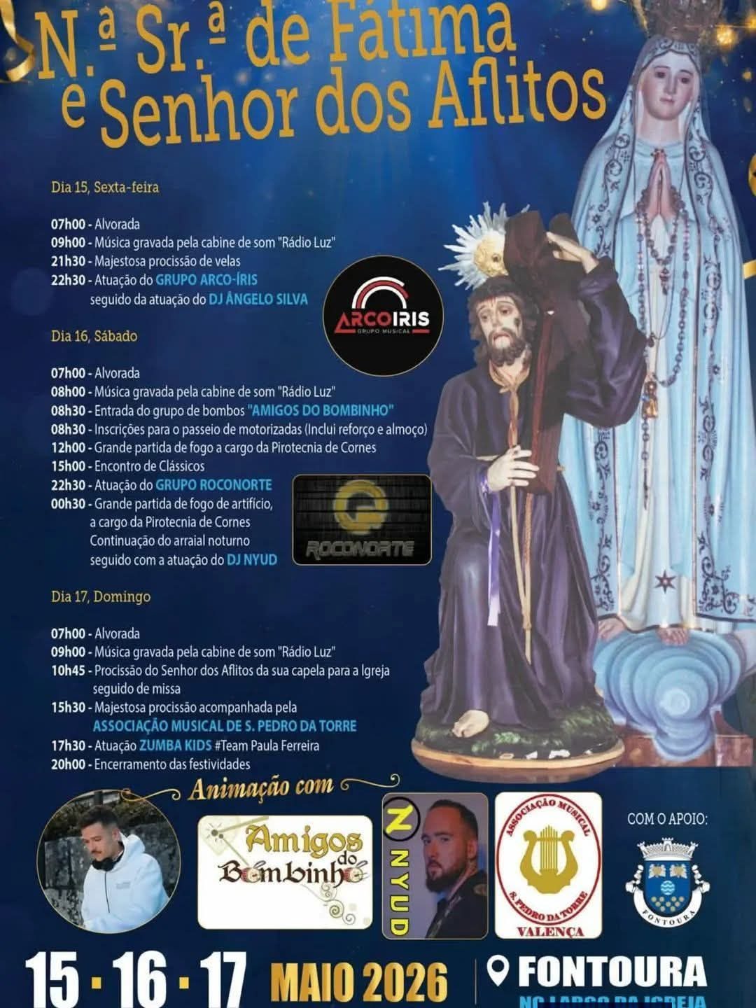 Cartaz de N.ª Sr.ª de Fátima e Senhor dos Aflitos