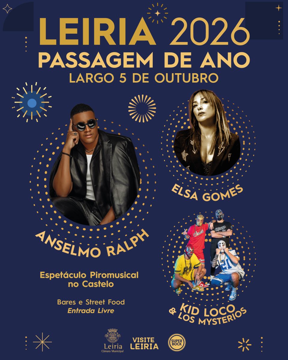 Cartaz de Passagem de Ano 2025/2026 - Leiria