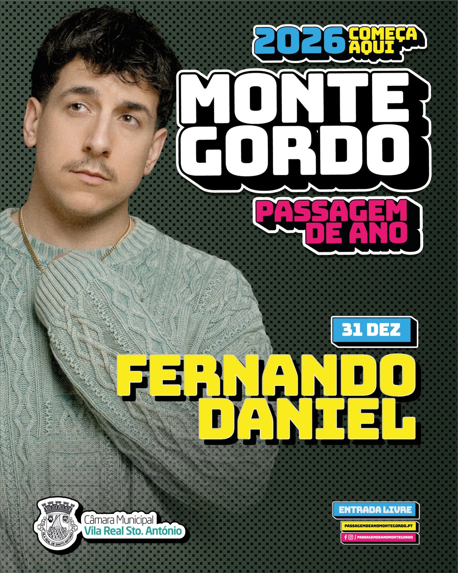 Cartaz de Passagem de Ano 2025/2026 - Monte Gordo