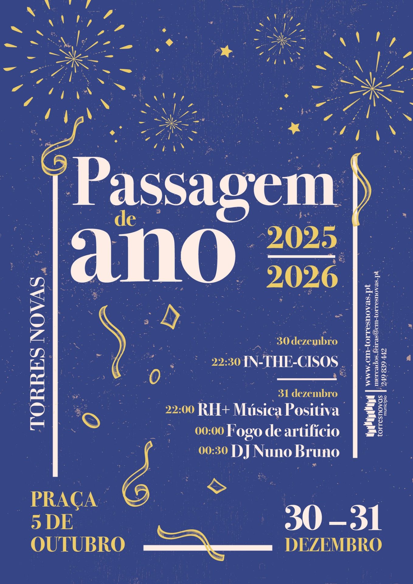 Cartaz de Passagem de Ano 2025/2026 - Torres Novas