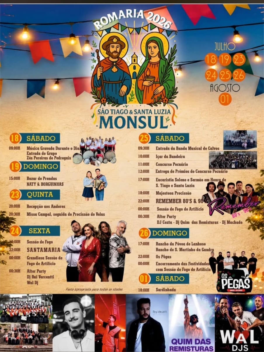 Cartaz de Romaria de S. Tiago e St.ª Luzia