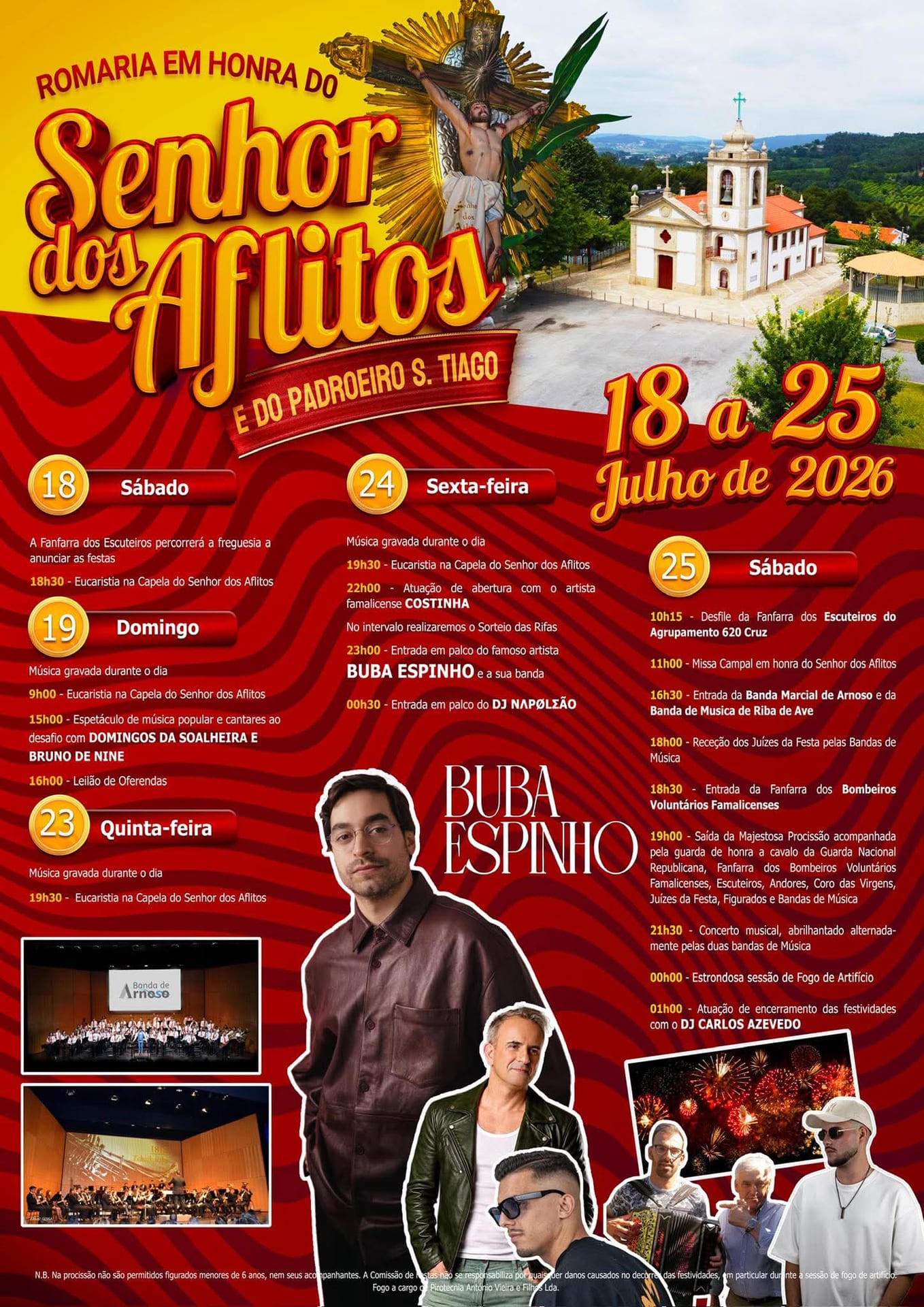 Cartaz de Romaria em Honra do Sr. dos Aflitos e do Padroeiro S. Tiago