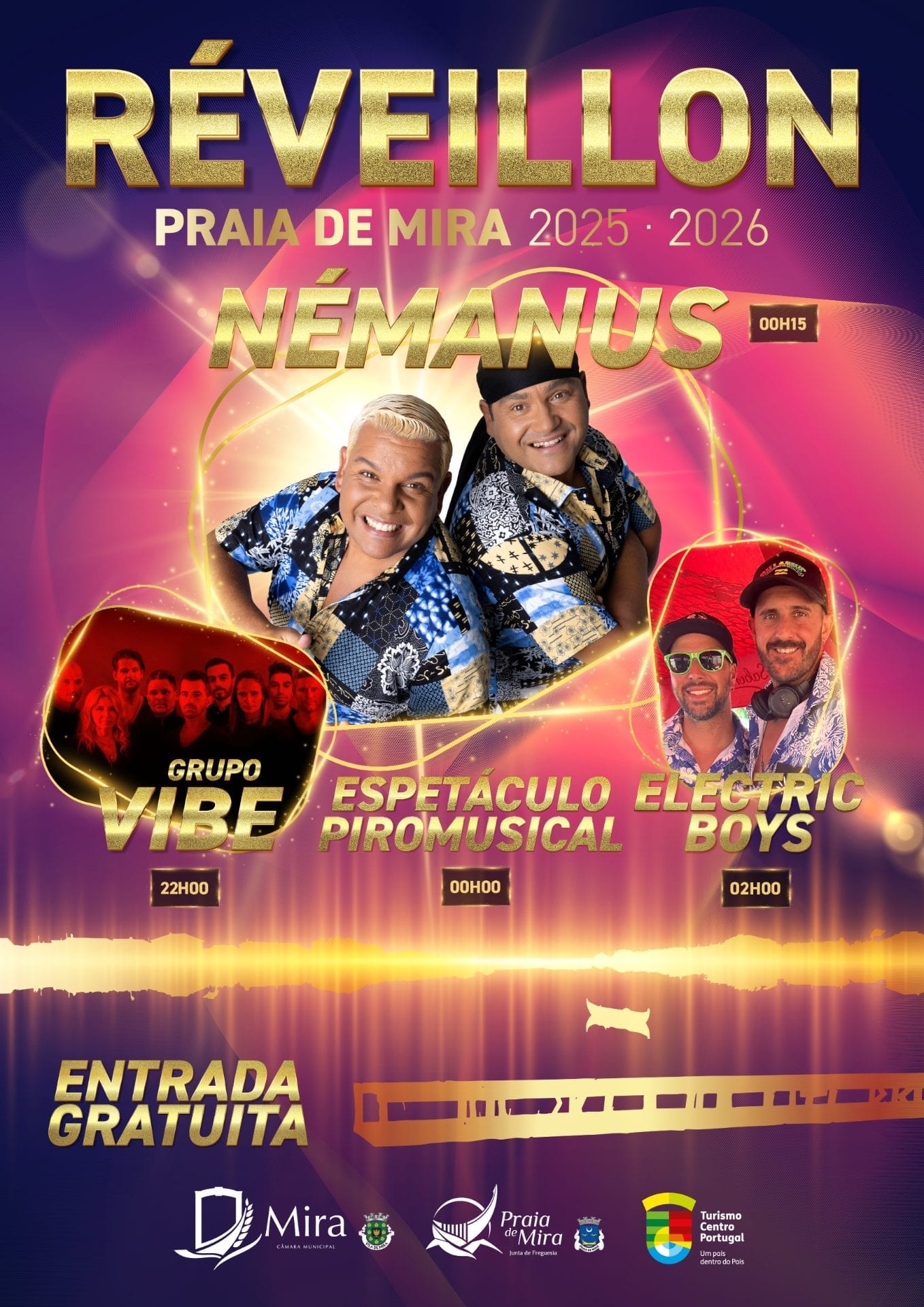 Cartaz de Réveillon Praia de Mira 2025/2026