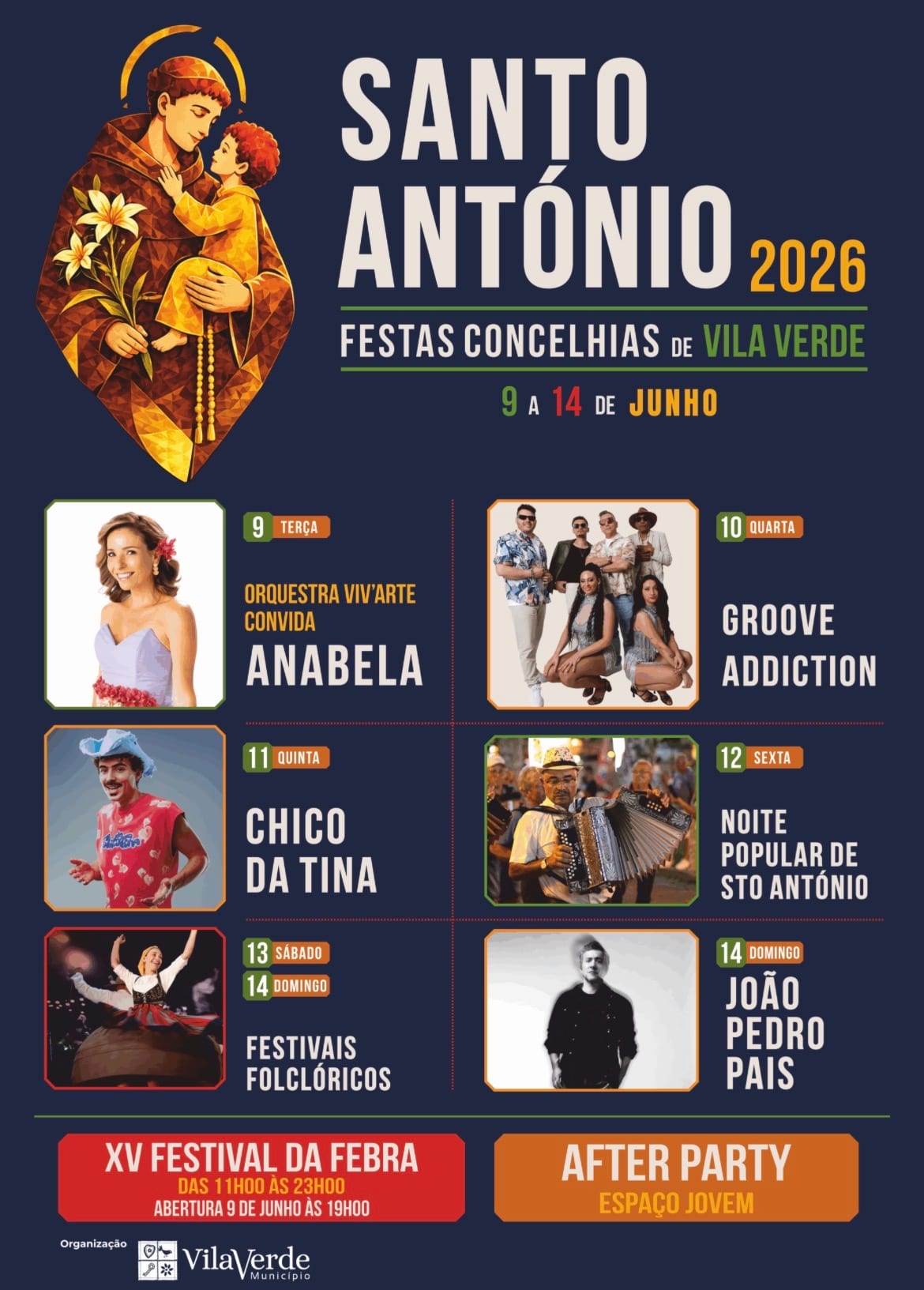 Cartaz de Santo António - Festas Concelhias de Vila Verde
