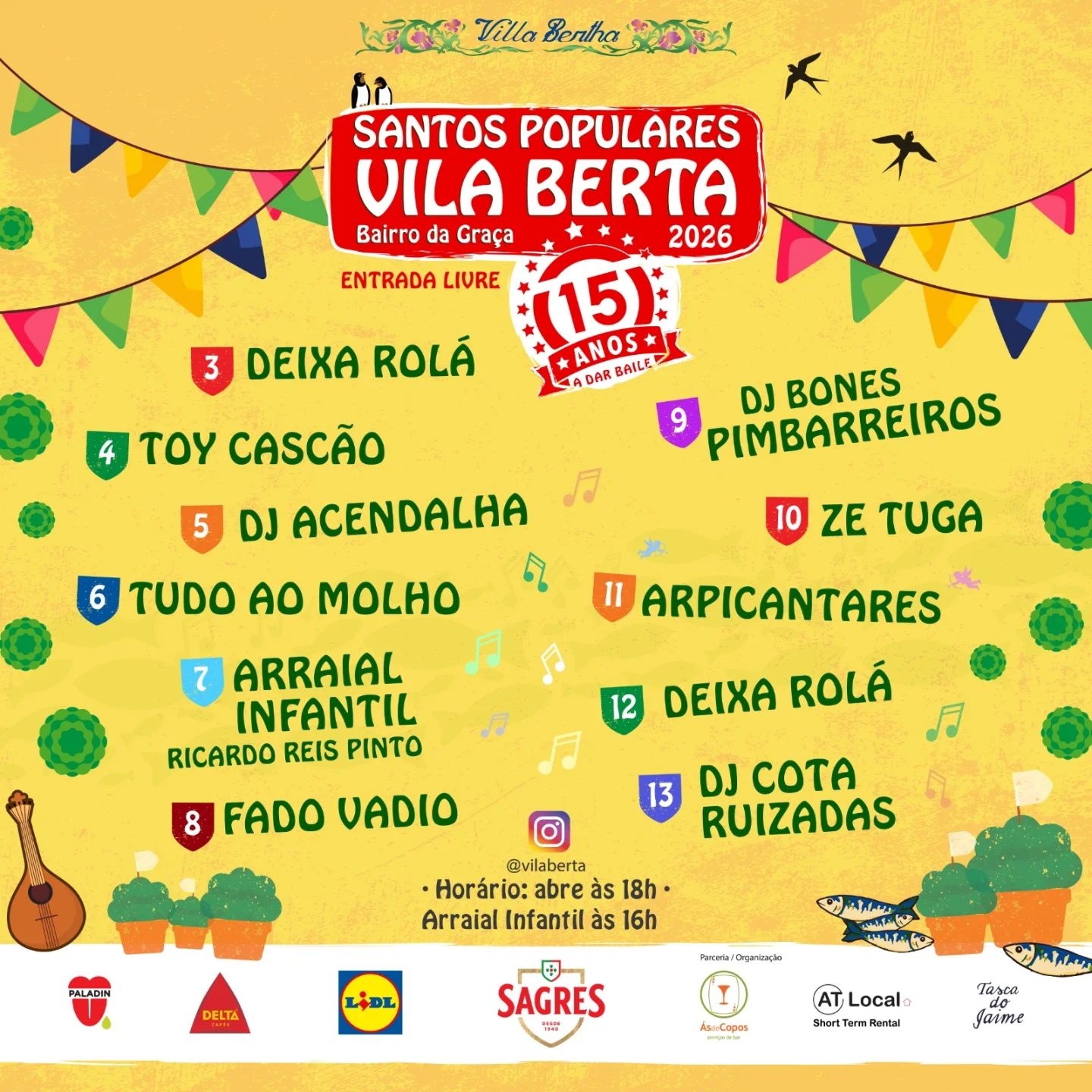 Cartaz de Santos Populares da Vila Berta