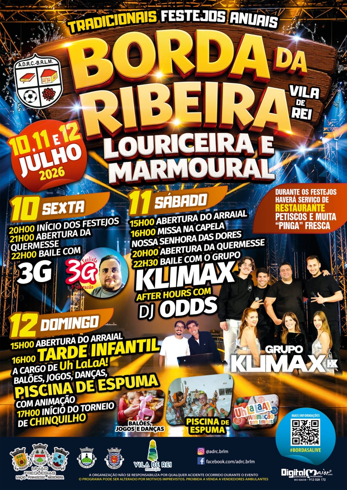 Cartaz de Tradicionais Festejos Anuais - Borda da Ribeira
